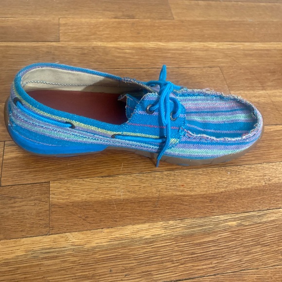 Twisted X #WDM0048 Boat Driving Moc Blue Textile Denim Shoes Women’s Size 11 - Picture 6 of 12
